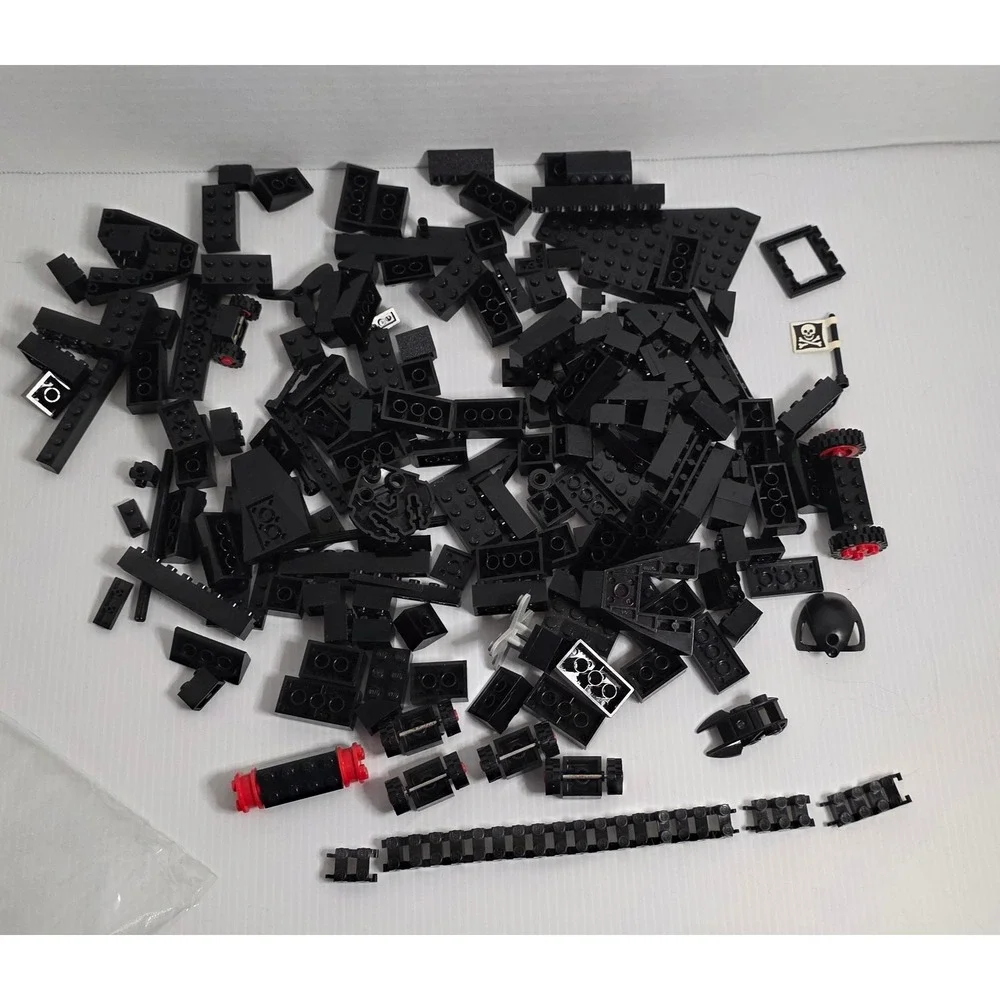 LEGO Black Bricks Lot Wheels Treads‎ Bridge Parts Mixed Bulk 0.75 lb